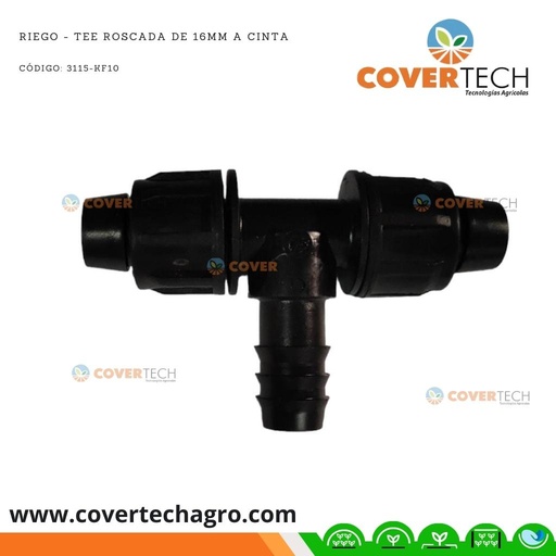 [3115-KF10]  Riego - Tee roscada de 16mm (3/8") a cinta