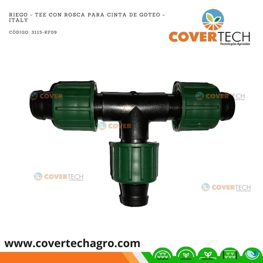 [3115-KF09]  Riego - Tee con rosca para cinta de goteo - Italy