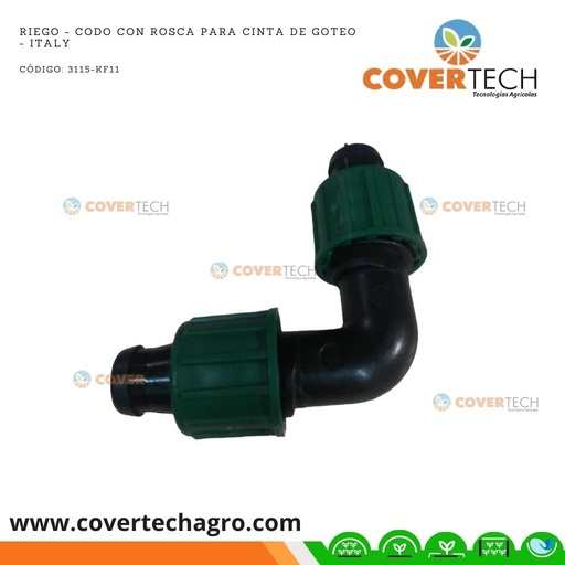 [3115-KF11]  Riego - Codo con rosca para cinta de goteo - Italy