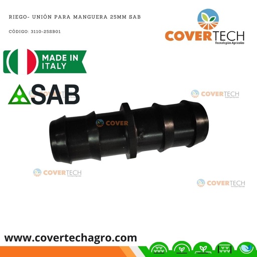 [3110-25SB01] Riego- Union para poliducto 25mm SAB Italia