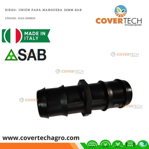 [3110-32SB01] Riego- Union para poliducto 32mm SAB Italia