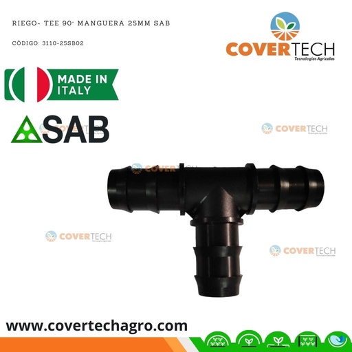[3110-25SB02] Riego- Tee poliducto 25mm (3/4") SAB Italia