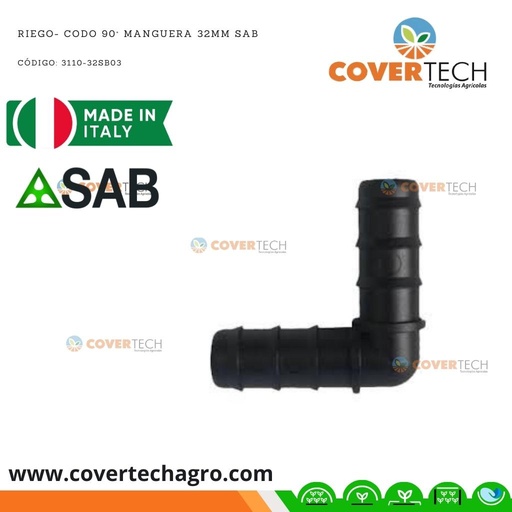[3110-32SB03] Riego- Codo 90° Poliducto 32mm SAB Italia