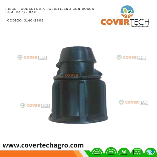 [3140-SB09] Riego - Conector para rioflex con rosca hembra PVC 1/2" SAB Italia