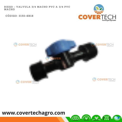 [3150-SB18]  Riego - Valvula 3/4 macho PVC a 3/4 PVC macho