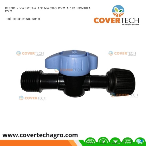 [3150-SB19]  Riego - Valvula 1/2 macho PVC a 1/2 hembra PVC