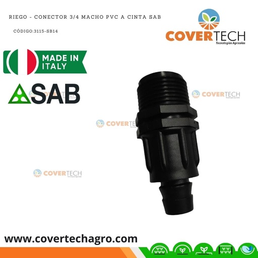 [3115-SB14]  Riego - Conector PVC 3/4" macho a cinta SAB Italia