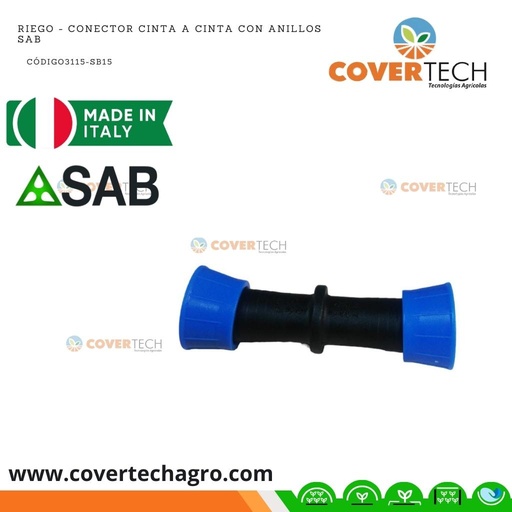 [3115-SB15]  Riego - Conector cinta a cinta con anillos SAB Italia