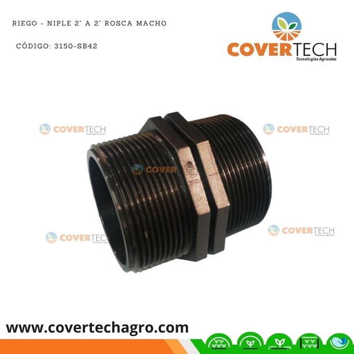 [3150-SB42]  Riego - Niple PVC 2" a PVC 2" rosca macho SAB Italia