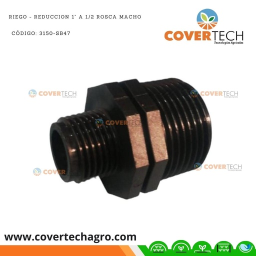 [3150-SB47]  Riego - Reduccion PVC 1" a PVC 1/2" rosca macho SAB Italia