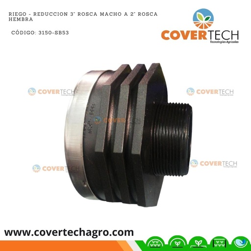 [3150-SB53]  Riego - Reduccion PVC 3" rosca macho a 2" rosca hembra SAB Italia