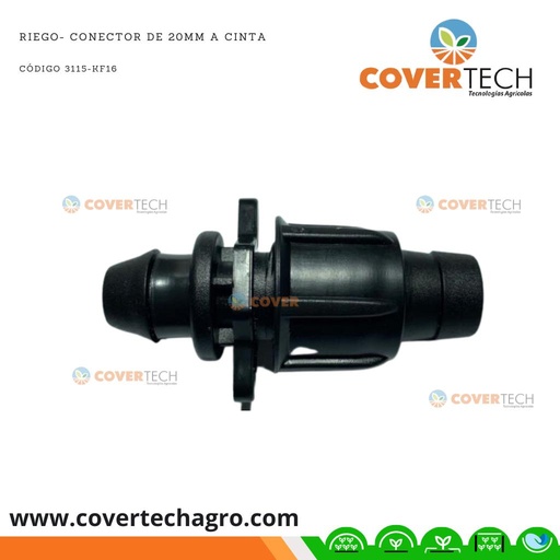 [3115-KF16] Riego- Conector de poliducto de 20mm a Cinta de16mm