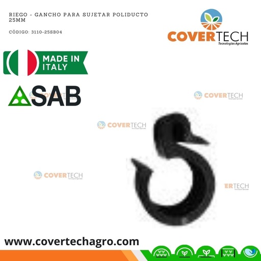 [3110-25SB04]  Riego - Gancho para sujetar poliducto 25mm (3/4") SAB Italia