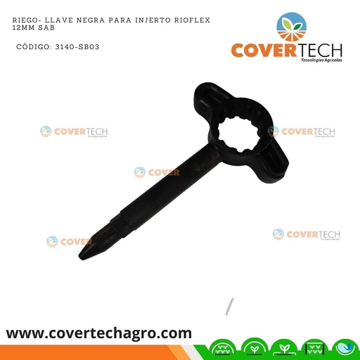 [3140-SB03]  Riego- Llave negra para injerto RioFlex 12mm SAB Italia