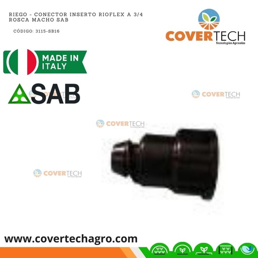 [3115-SB16] Riego - Conector inserto RioFlex a 3/4 rosca hembra SAB Italia