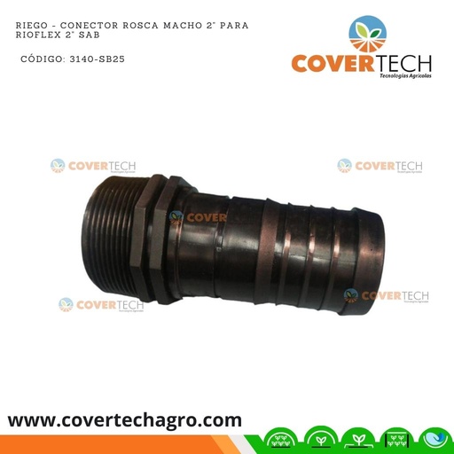 [3140-SB25]  Riego - Conector rosca macho 2" para Rioflex 2" SAB Italia