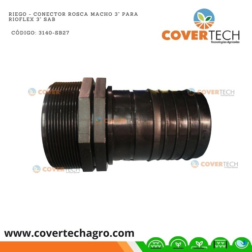 [3140-SB27]  Riego - Conector rosca macho 3" para Rioflex 3" SAB Italia