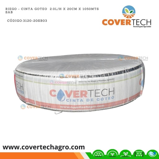 [3120-20SB03] Riego - Cinta goteo  2.0l/h x 20cm x 1050mts SAB Italia Alis