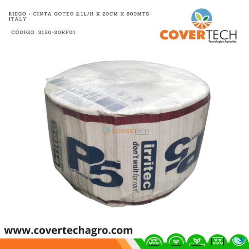 [3120-20KF01] Riego - Cinta goteo 2.1l/h x 20cm x 800mts Italy de pastilla