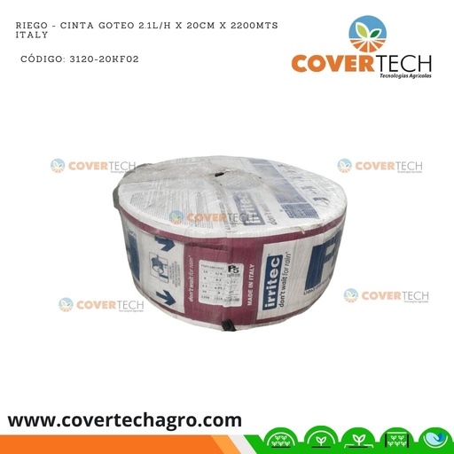 [3120-20KF02] Riego - Cinta goteo 2.1l/h x 20cm x 2200mts Italy de pastilla