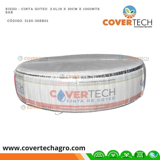 [3120-30SB01] Riego - Cinta goteo  2.0l/h x 30cm x 1000mts SAB Italia Mago
