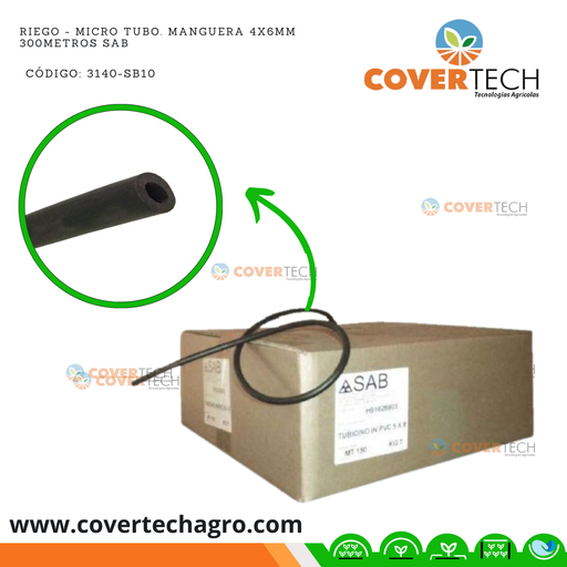 [3140-SB04]  Riego - Micro tubo. Manguera 3x5,5mm 300metros SAB Italia