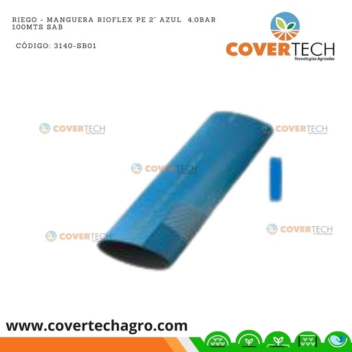 [3140-SB01]  Riego - Manguera RioFlex PE 2" Azul  4,0bar 100mts SAB Italia