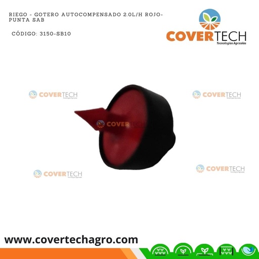 [3150-SB10]  Riego - Gotero autocompensado 2.0l/h rojo-punta SAB Italia