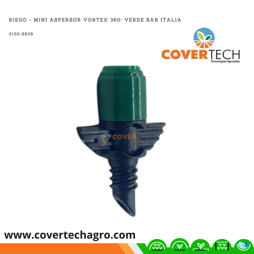 [3150-SB38]  Riego - Mini aspersor Vortex 360° verde SAB Italia