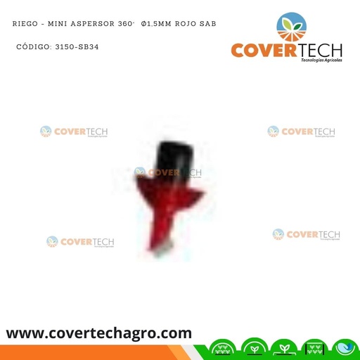 [3150-SB34]  Riego - Mini aspersor 360°  ø1,5mm Rojo SAB Italia