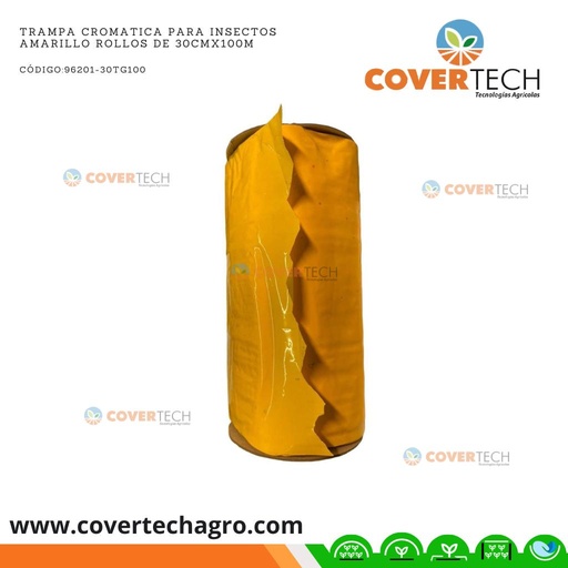 [96201-30TG100] Trampa cromatica insectos Amarillo Rollo 30cmx100m con adhesivo