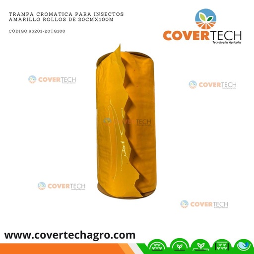 [96201-20TG100] Trampa cromatica insectos Amarillo Rollo 20cmx100m con adhesivo