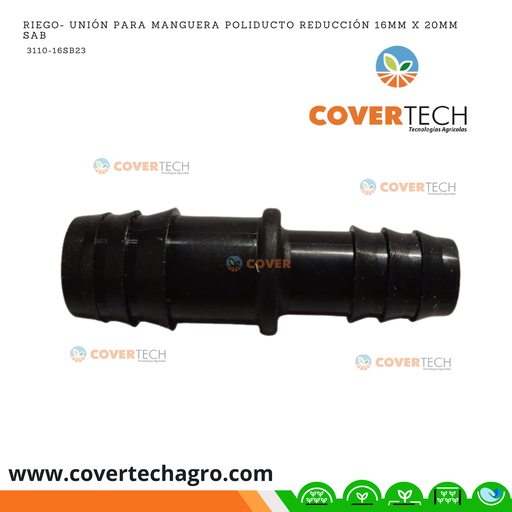 [3110-16SB23] Riego- Unión para manguera poliducto reducción 16mm (3/8") x 20mm (1/2") SAB Italia