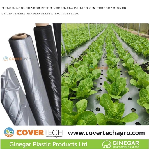 [1181322-1.4GR1000] Acolchado Mulch 22MIC 1.40x1000m Negro/Blanco Embosado C813