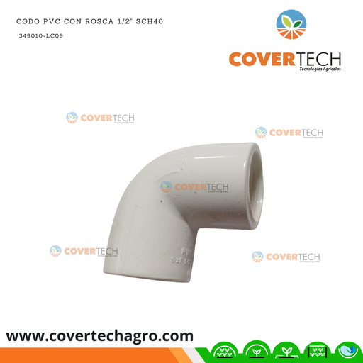 [349010-LC09] Codo PVC con rosca 1/2" SCH40
