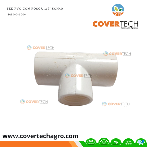 [349010-LC08] Tee PVC con rosca 1/2" SCH40