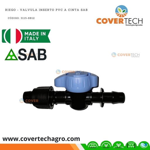 [3115-SB12LOTE] Riego - Valvula inserto PVC a cinta 16mm con empaque SAB Italia