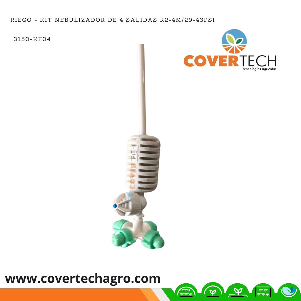 Riego - Kit Nebulizador de 4 salidas R2-4m/29-43psi | Covertech