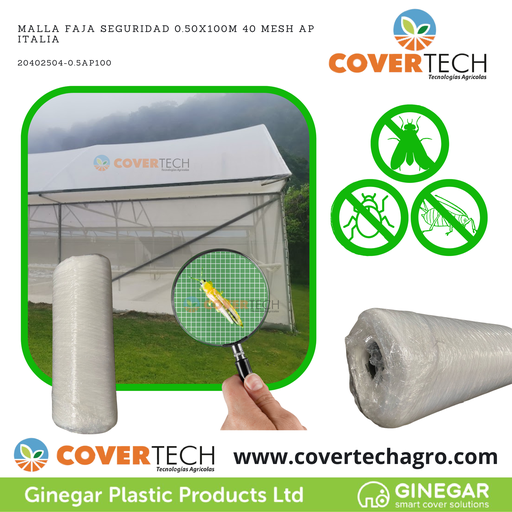 [20402504-0.5AP100] Malla Faja Seguridad 0.50x100m 40 Mesh AP Italia