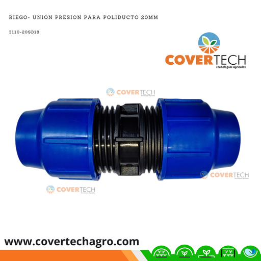 [3110-20SB18] Riego- Union PRESION para poliducto 20mm (1/2") SAB Italia