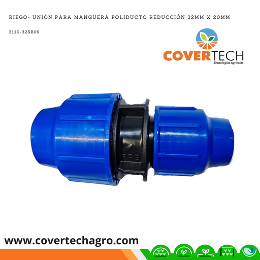 [3110-32SB09] Riego- Unión PRESION para manguera poliducto reducción 32mm (1") x 20mm (1/2") SAB Italia
