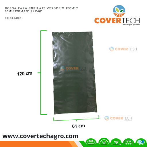 [30103-LC02] Bolsa para Ensilaje Verde UV 150Mic (6milesimas) 24X46"