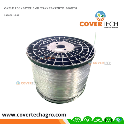 [349050-LL02] Cable Poliester 3mm transparente, 900mts