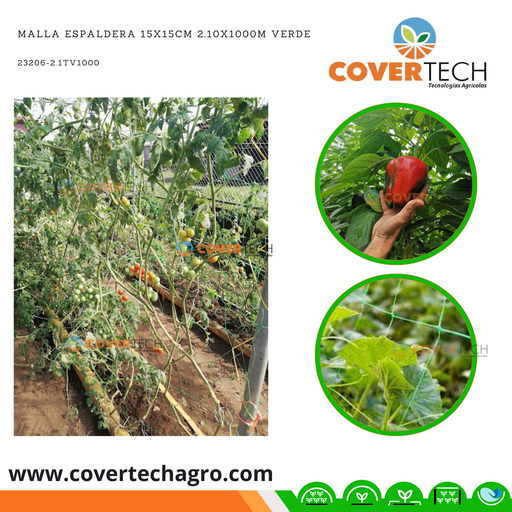 [23206-2.1TV1000] Malla Espaldera 15x15cm 2.10x1000m Verde