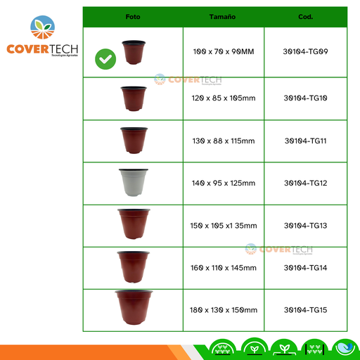 [30104-TG09] Maceta bicolor para cultivo BN100x70x90mm